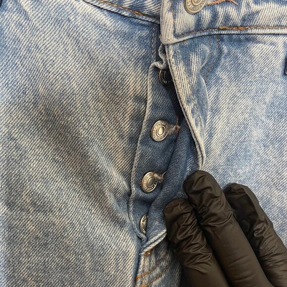 We The Free Deep Trance Dropped Denim High Rise Wide Leg Boyfriend Jeans size 28 - Picture 5 of 6